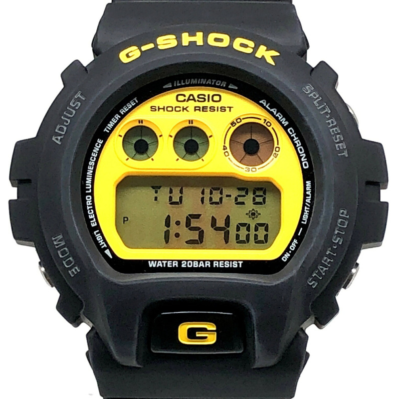 卡西歐 G-SHOCK DW-6900BHTG-9 阪神虎 2003 聯名款腕錶,黑黃配色,2003 年 3 月發售,三國丘店,IT9OVTPR5B05-0
