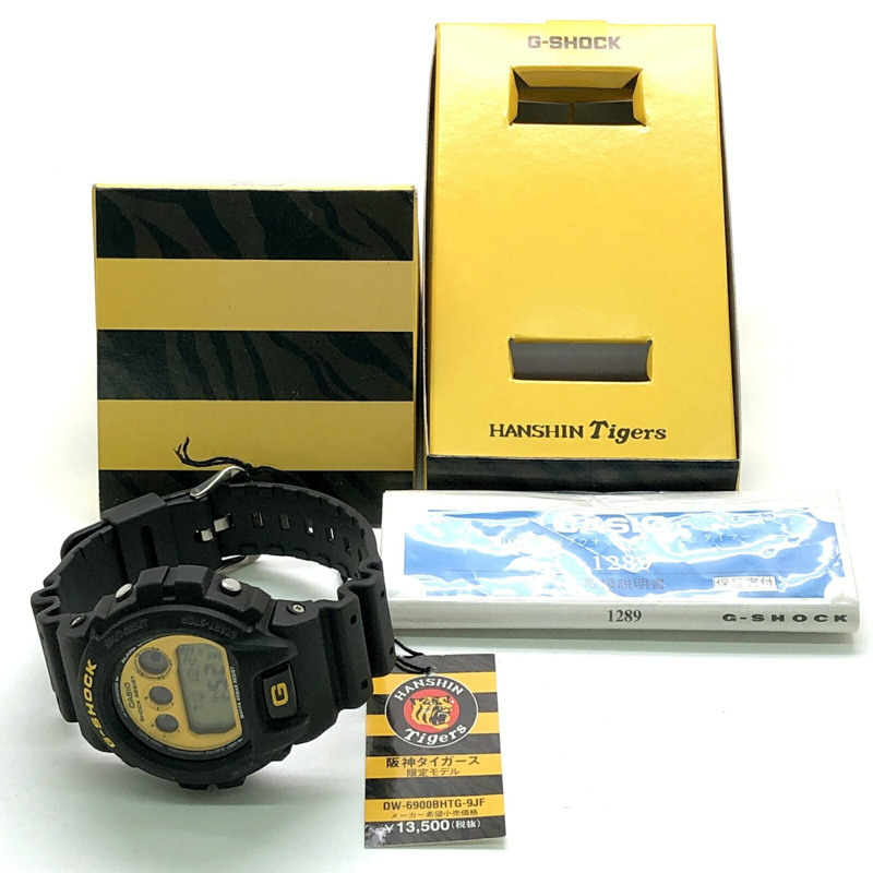 卡西歐 G-SHOCK DW-6900BHTG-9 阪神虎 2003 聯名款腕錶,黑黃配色,2003 年 3 月發售,三國丘店,IT9OVTPR5B05-9