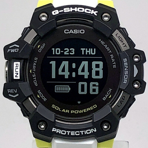 卡西歐 G-SHOCK G-SQUAD 智慧手錶 GBD-H1000-1A7，配備藍牙、GPS、光學感測器、加速度計、心率監測、USB 充電、太陽能輔助充電和 FIRSTBEAT 訓練分析功能。 2020 年 5 月發布。可在 Mikunigaoka 商店購買。 ITCOQ0ECIQJ4
