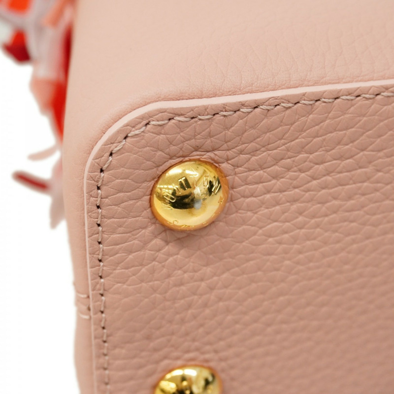 路易威登 Taurillon Capucines BB 手提包,粉紅色,女士兩用包-6