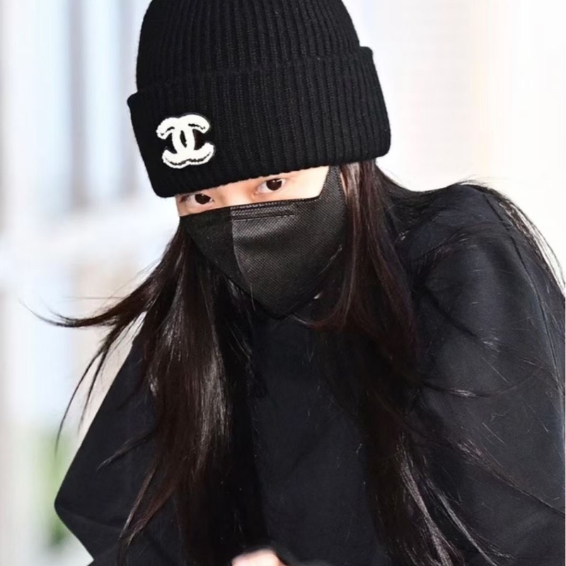 全新 Chanel 絨線帽 Jennie同款 黑色-2