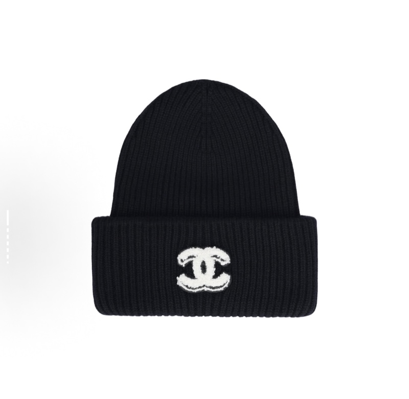 全新 Chanel 絨線帽 Jennie同款 黑色-5