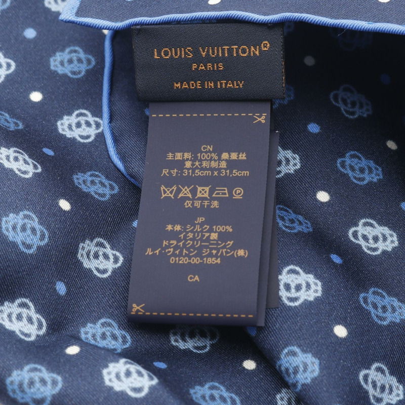 路易威登 Vivienne Outline 口袋方巾,真絲,藏藍色,二手,男士款-2