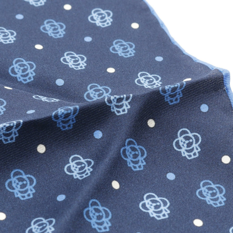 路易威登 Vivienne Outline 口袋方巾,真絲,藏藍色,二手,男士款-3