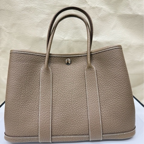 Hermes 大象灰 花园30 c刻 手提包