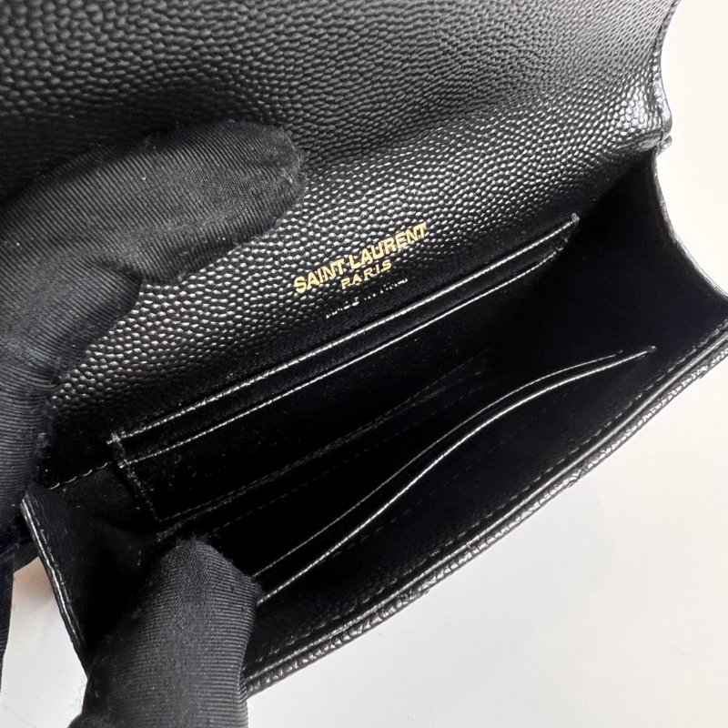 YSL 黑金魚子醬卡包-6