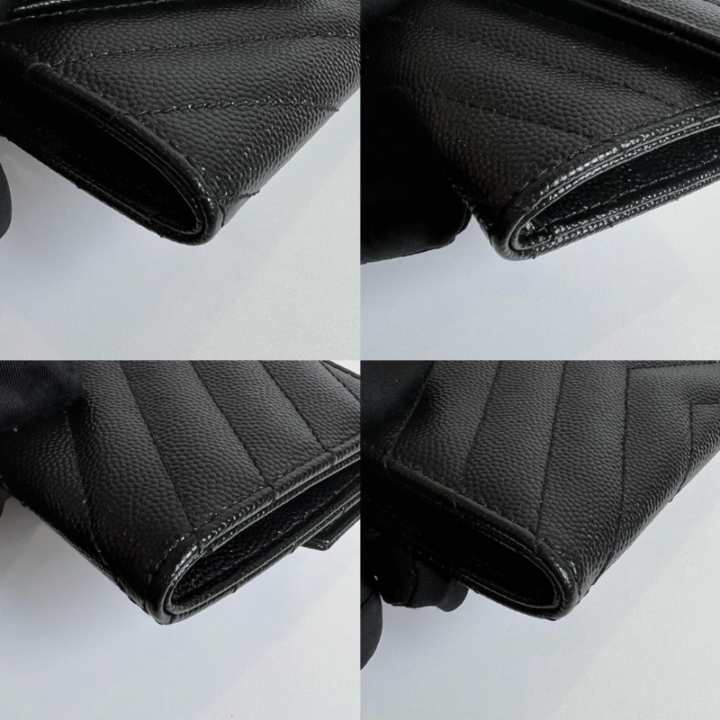 YSL 黑金魚子醬卡包-7