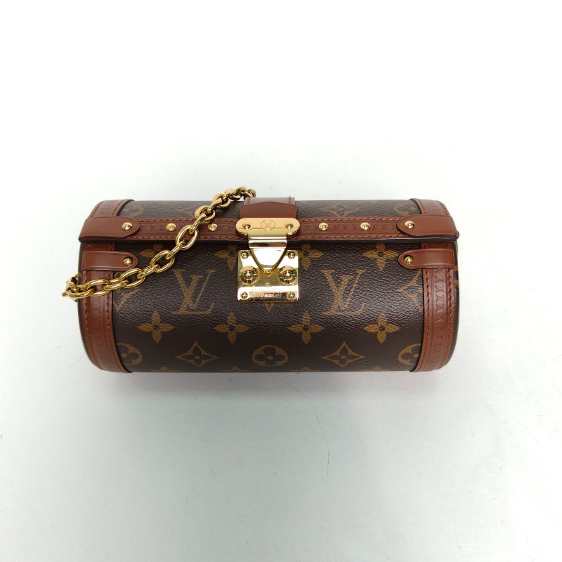 LOUIS VUITTON PAPILLON巴比龍TRUNK鏈條圓桶包老花PVC晶片肩背包-0