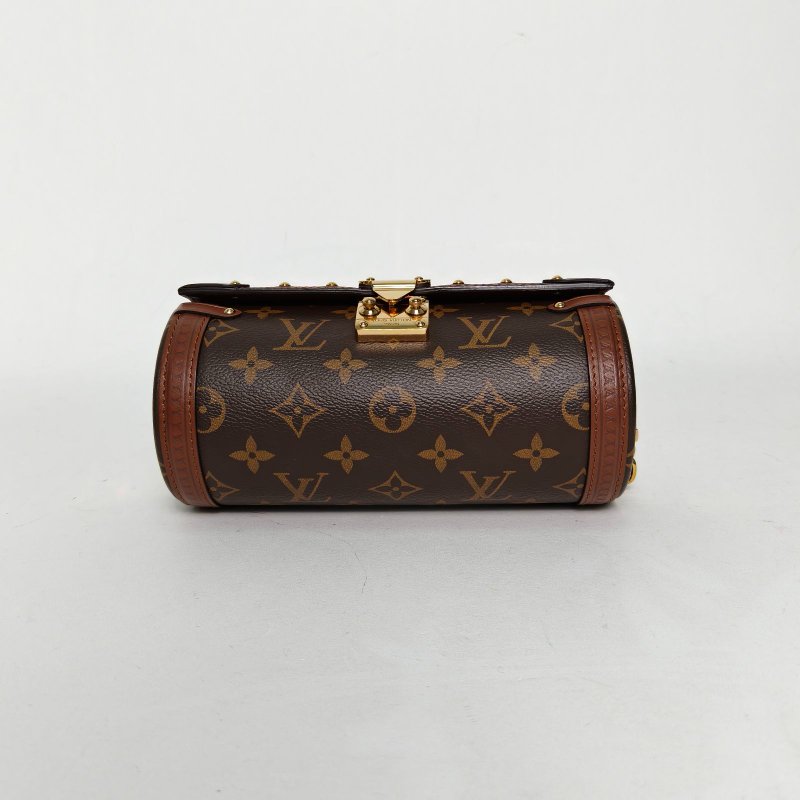 LOUIS VUITTON PAPILLON巴比龍TRUNK鏈條圓桶包老花PVC晶片肩背包-4