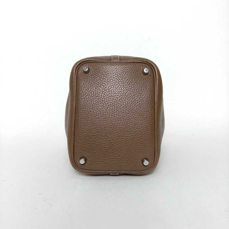 HERMES Picotin18菜籃子18大象灰TC皮X刻銀扣大象灰肩背包-4