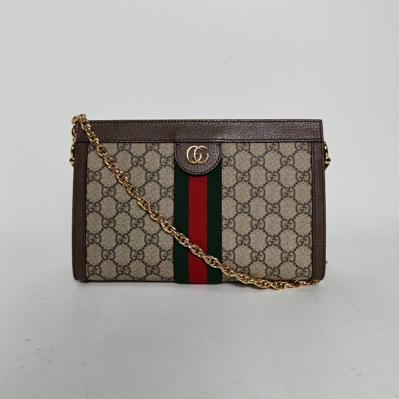 GUCCI Ophidia夾子包小號26老花PVC金扣肩背包-0