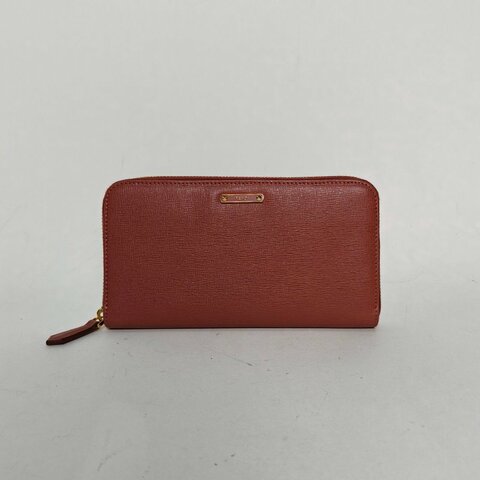 FENDI 粉色牛皮錢包肩背包