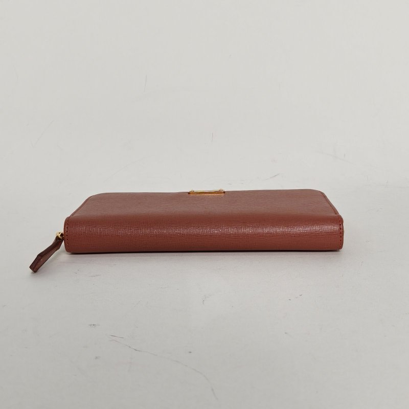 FENDI 粉色牛皮錢包肩背包-4