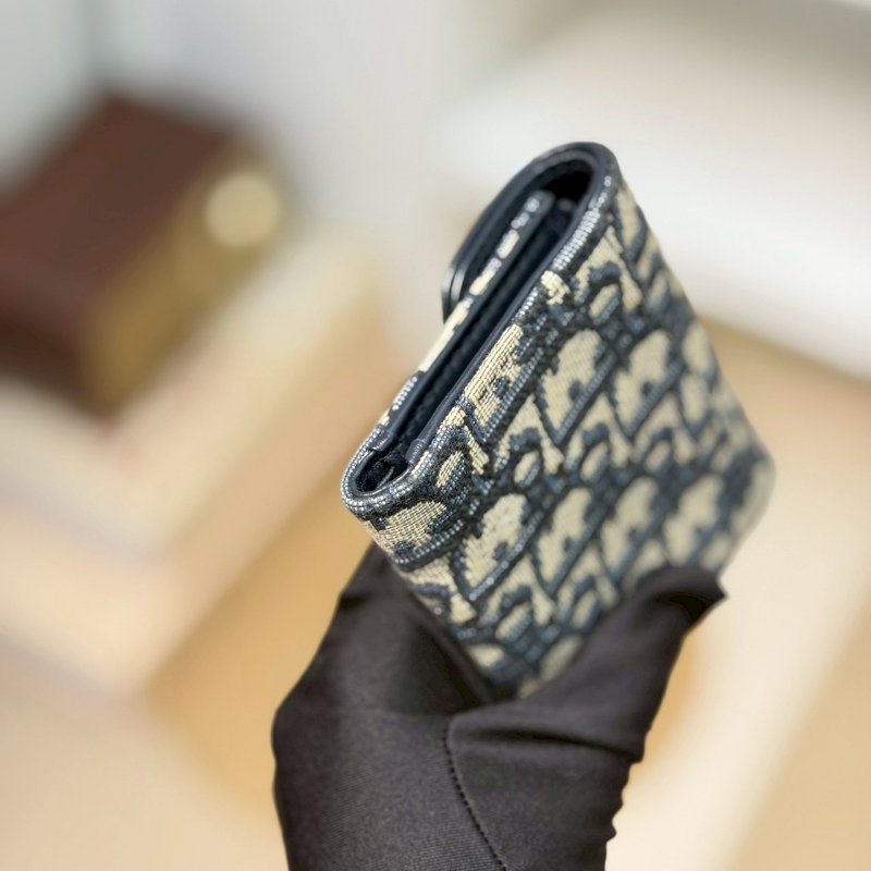 🏷Dior.Saddle Lotus 緹花三折短夾-6