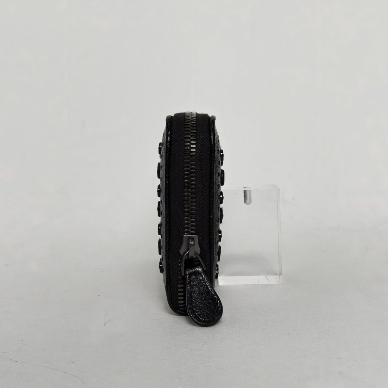 BOTTEGA VENETA 黑色羊皮長款錢包肩背包-1