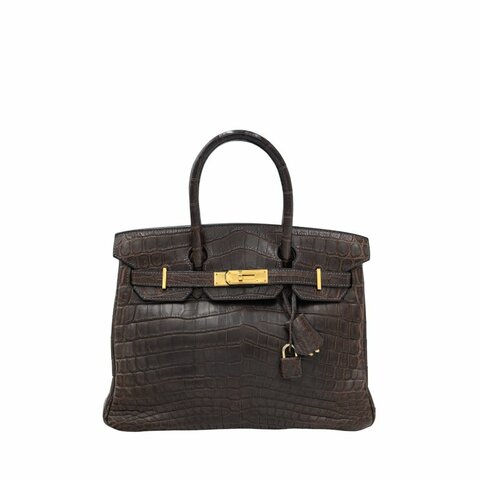 HERMES愛馬仕啞光Niloticus鱷魚Birkin 30 柏金包手袋