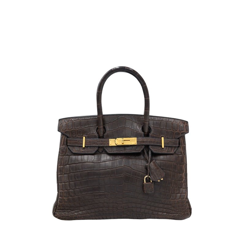 HERMES愛馬仕啞光Niloticus鱷魚Birkin 30 柏金包手袋-0