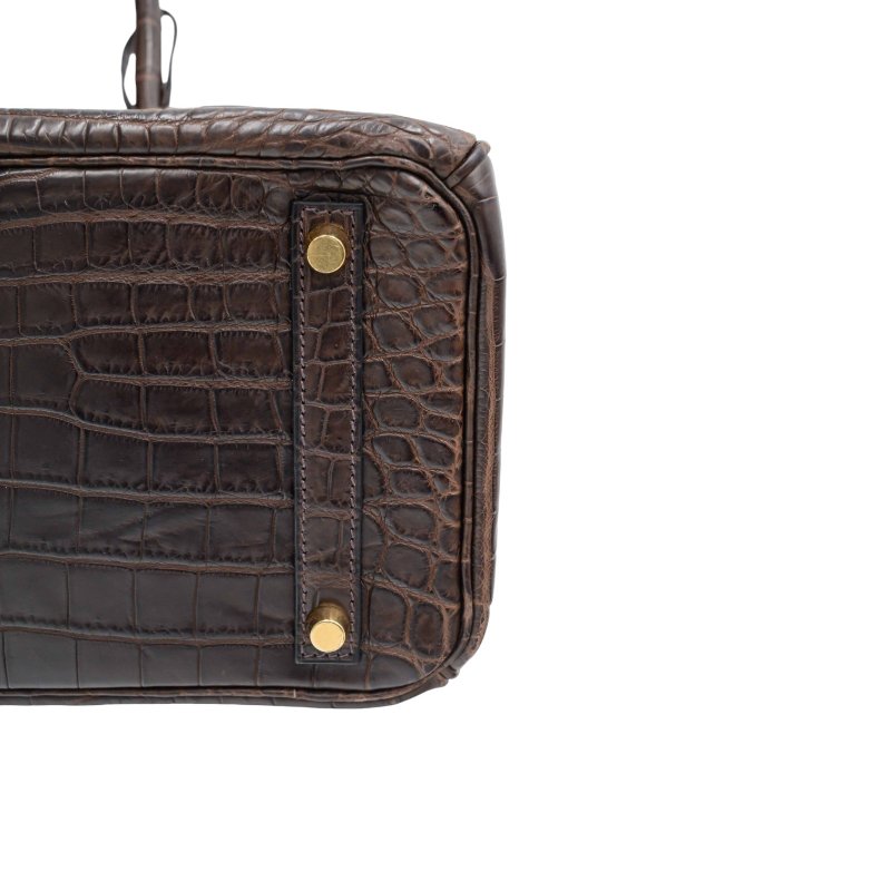 HERMES愛馬仕啞光Niloticus鱷魚Birkin 30 柏金包手袋-10