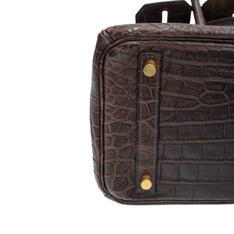 HERMES愛馬仕啞光Niloticus鱷魚Birkin 30 柏金包手袋-11