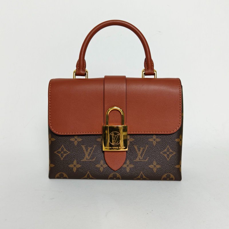 LOUIS VUITTON LockyBB鎖頭包焦糖色PVC金扣晶片老花肩背包-0