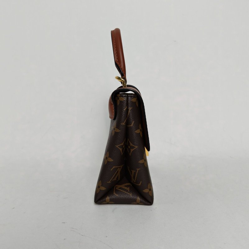 LOUIS VUITTON LockyBB鎖頭包焦糖色PVC金扣晶片老花肩背包-1