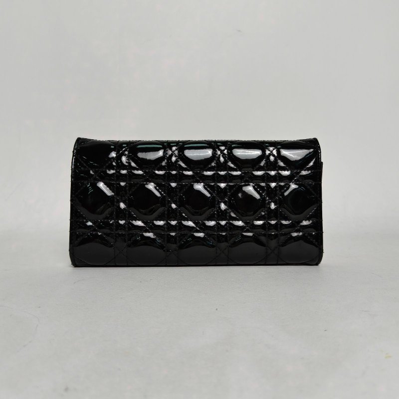 DIOR 黑色漆皮銀扣2014鏈條WOC肩背包-2