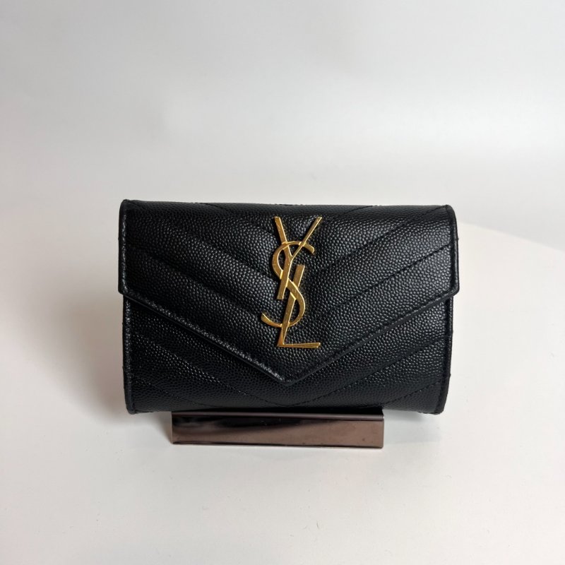 YSL 黑魚子醬卡包-0