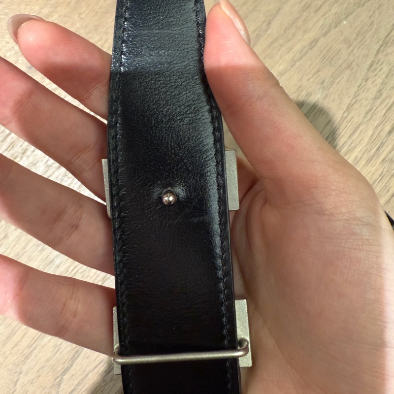 可議價✨HERME’S愛馬仕男款灰色皮帶-1