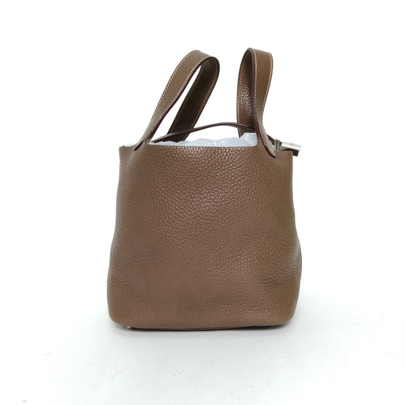 HERMES Picotin18菜籃子18大象灰TC皮X刻銀扣大象灰肩背包-1