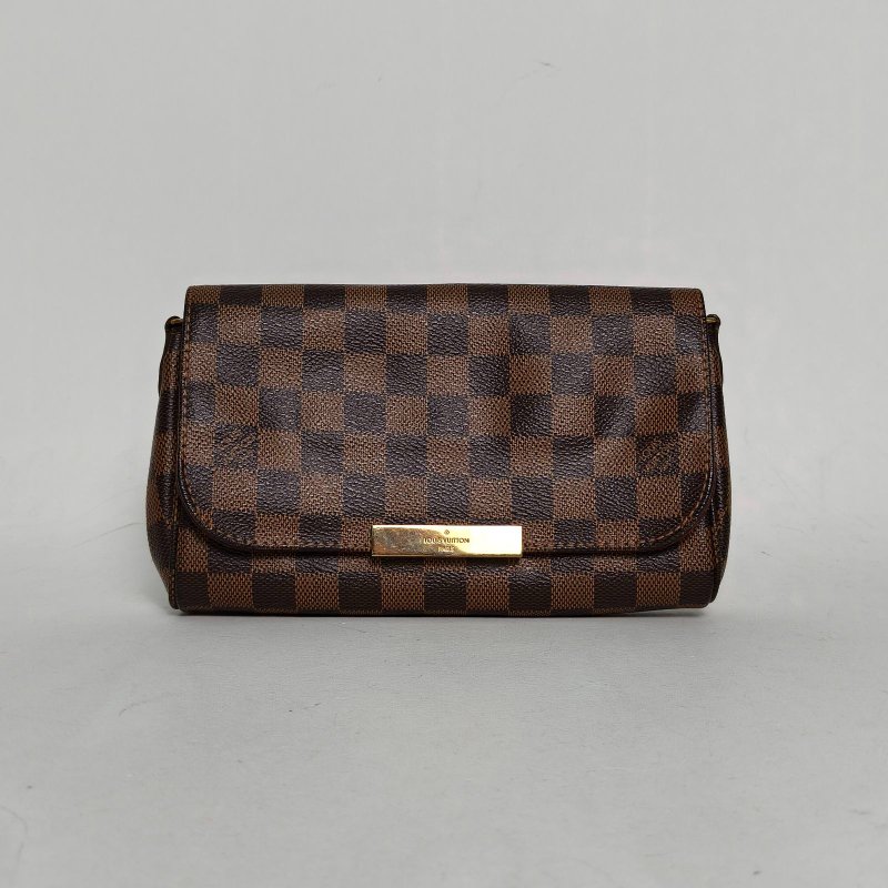 LOUIS VUITTON Favorite小號24棕色棋盤格PVC2014肩背包-0