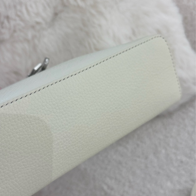 【全🆕】 Loro Piana ExtraPocket L19 拉鍊開合 粒面小牛皮 單肩手提包 細語白色-3