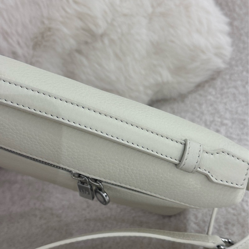 【全🆕】 Loro Piana ExtraPocket L19 拉鍊開合 粒面小牛皮 單肩手提包 細語白色-4