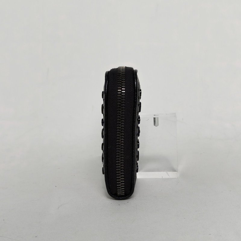 BOTTEGA VENETA 黑色羊皮長款錢包肩背包-3