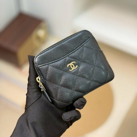 🏷Chanel．吐司零錢卡包 荔枝牛 芯片款