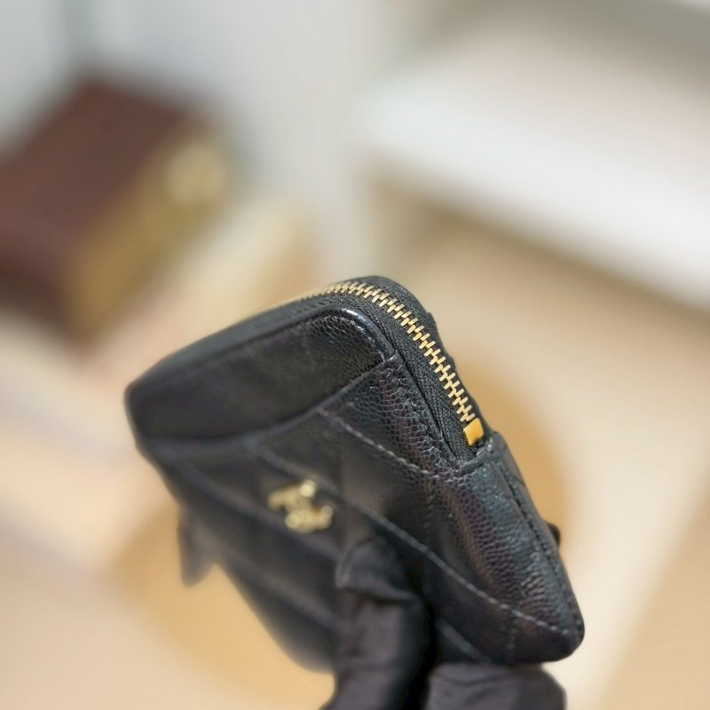 🏷Chanel．吐司零錢卡包 荔枝牛 芯片款-9