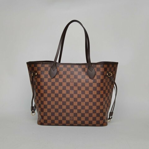 LOUIS VUITTON Neverfull中號31配子袋棕色棋盤格PVC金扣2014肩背包