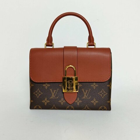 LOUIS VUITTON LockyBB鎖頭包焦糖色PVC金扣晶片老花肩背包