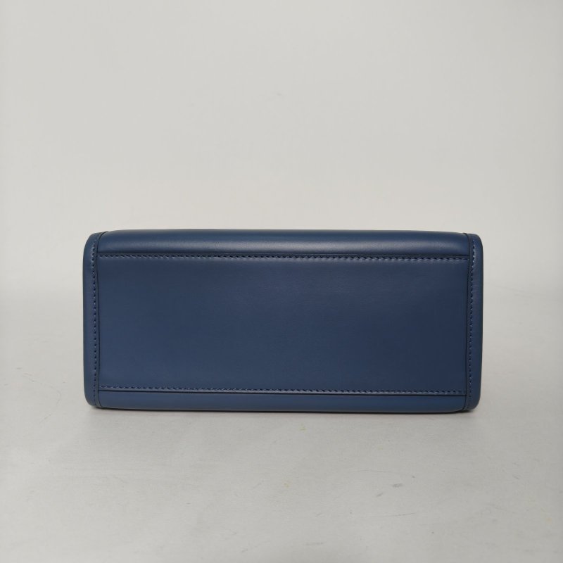 FENDI Sunshine陽光購物手提袋小號藍色牛皮肩背包-4