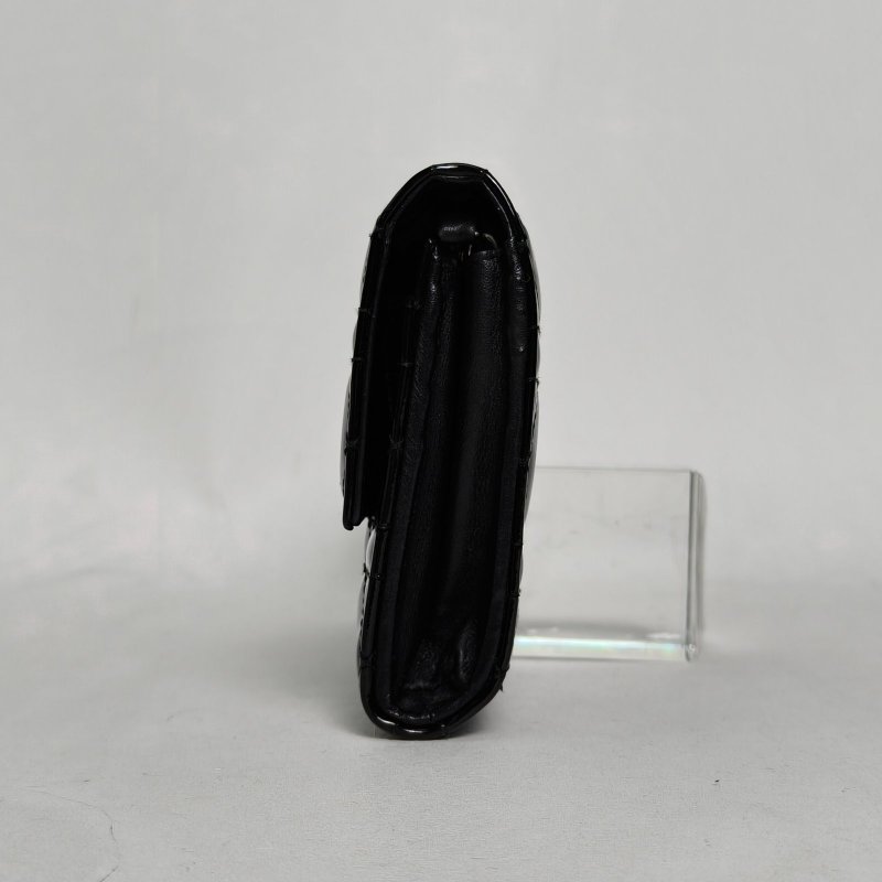 DIOR 黑色漆皮銀扣2014鏈條WOC肩背包-3