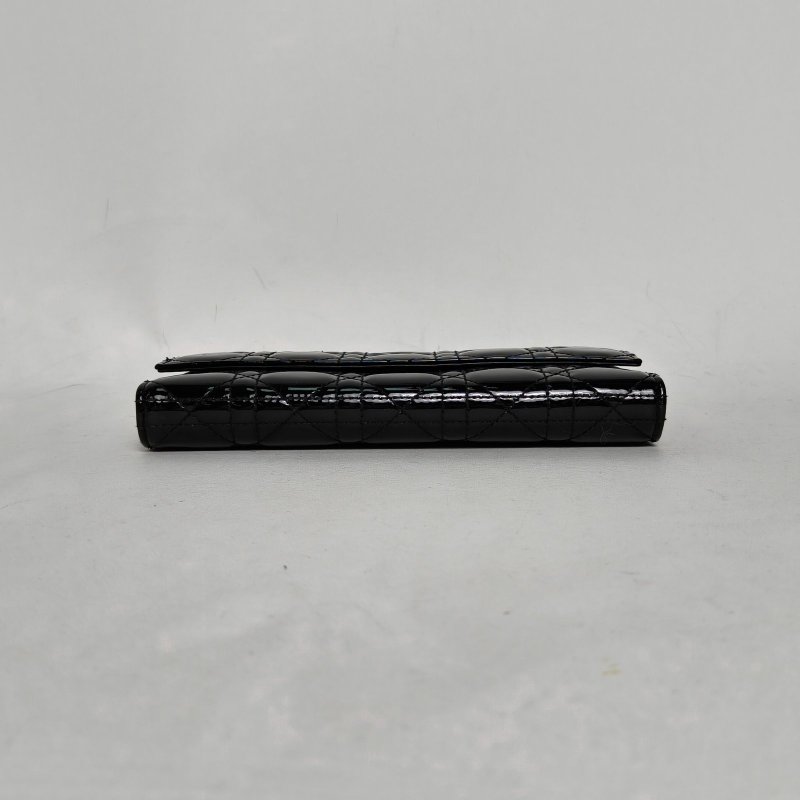 DIOR 黑色漆皮銀扣2014鏈條WOC肩背包-4