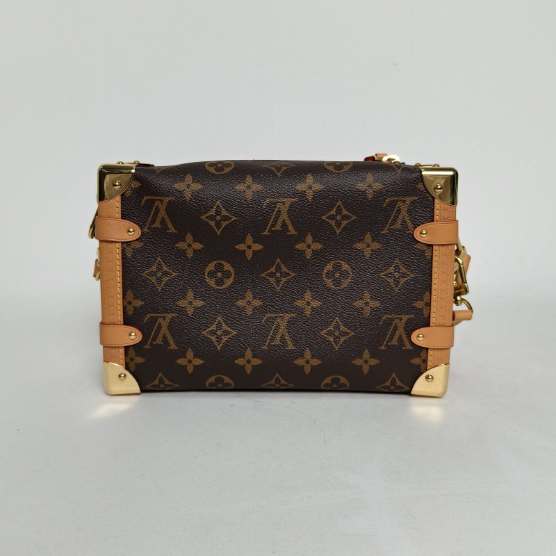 LOUIS VUITTON SideTrunk軟盒子包大號24老花PVC晶片肩背包-2