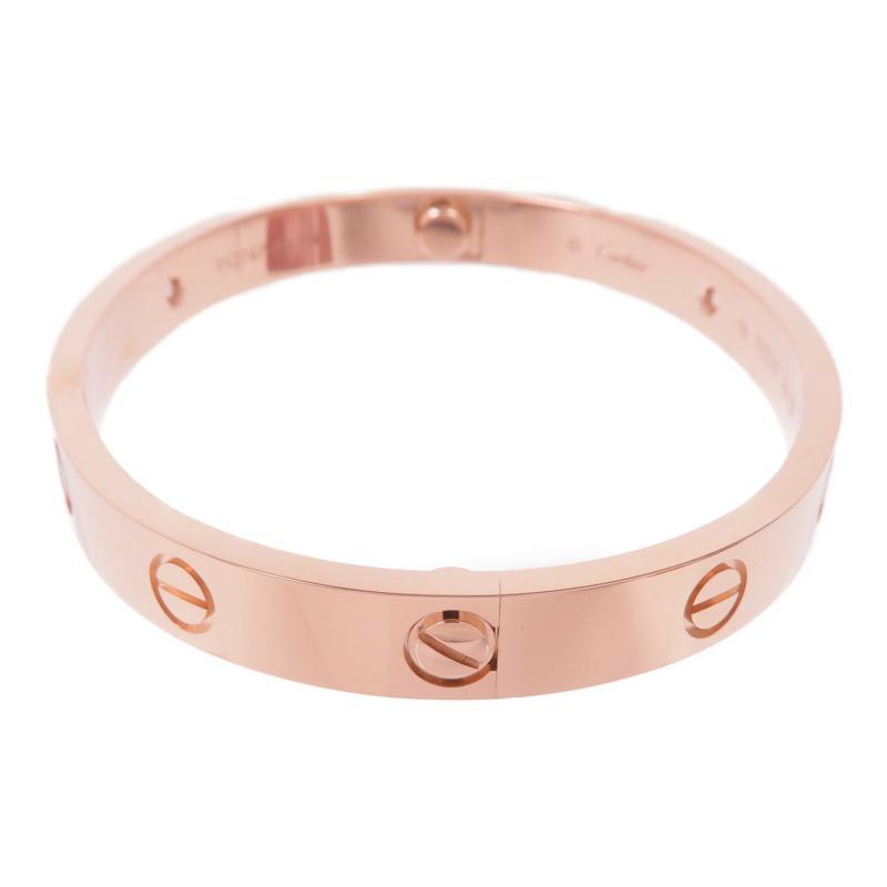 CARTIER 18K玫瑰金Love Bracelet 4 Diamonds鑽石手鐲Cartier#16-1