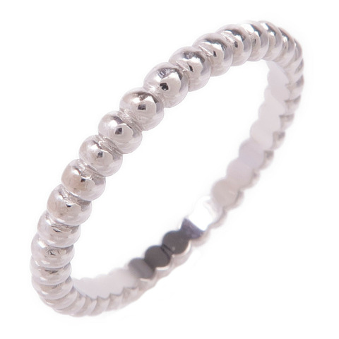Van Cleef & Arpels 18K白金Perlee Ring戒指VCA#50/US#5.25
