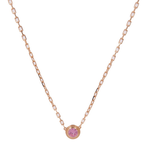CARTIER 18K玫瑰金d'Amour粉紅色藍寶石項鍊