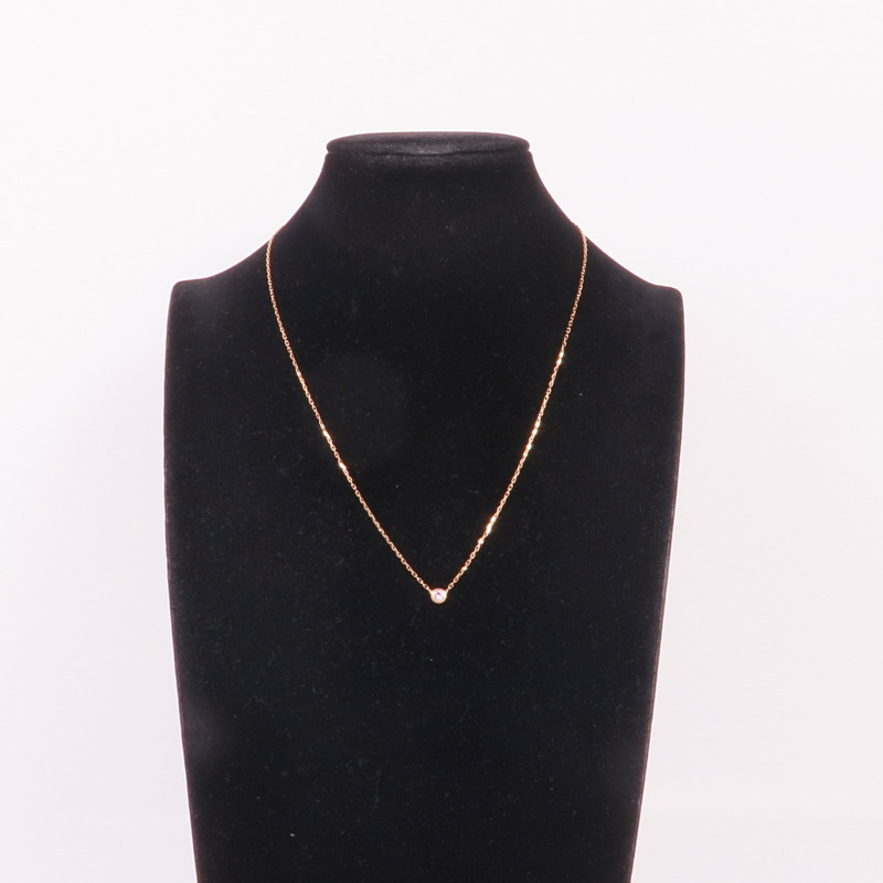 CARTIER 18K玫瑰金d'Amour粉紅色藍寶石項鍊-6