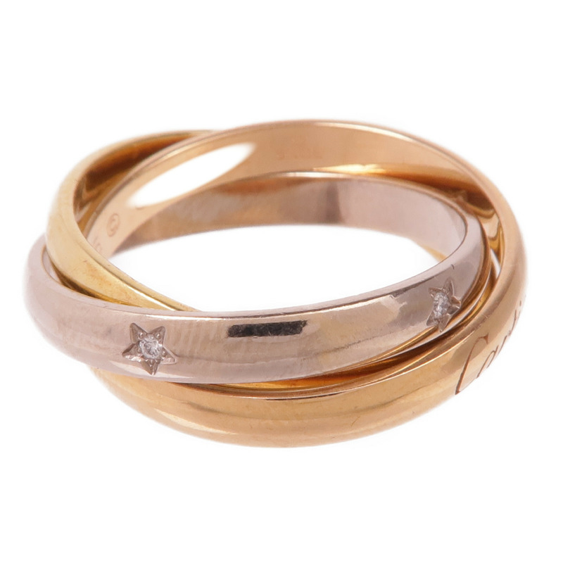 CARTIER 18K黃金/白金/玫瑰金Trinity Ring鑽石戒指Cartier#55/US#7.25-3