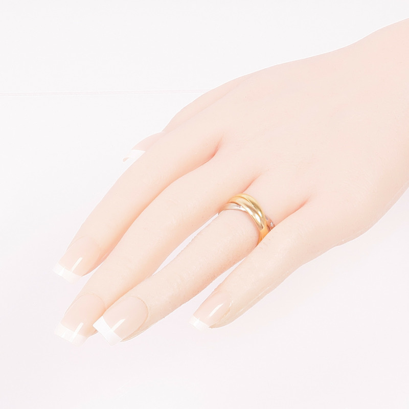 CARTIER 18K黃金/白金/玫瑰金Trinity Ring鑽石戒指Cartier#55/US#7.25-9