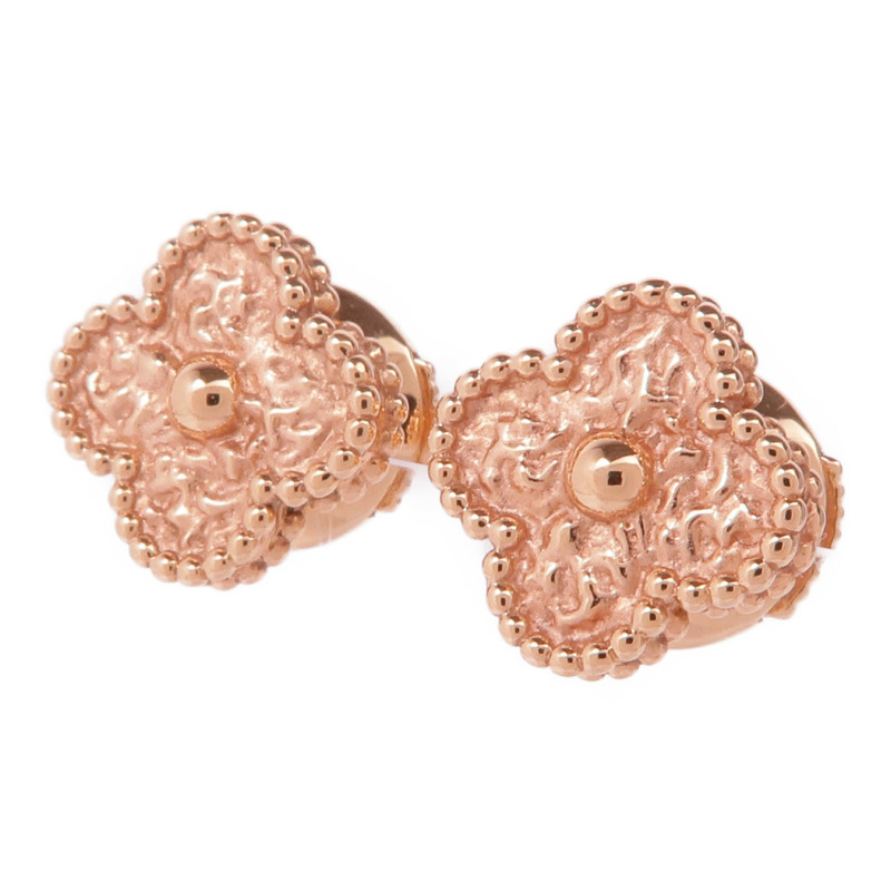 Van Cleef & Arpels 18K玫瑰金Sweet Alhambra Earstuds耳環-1
