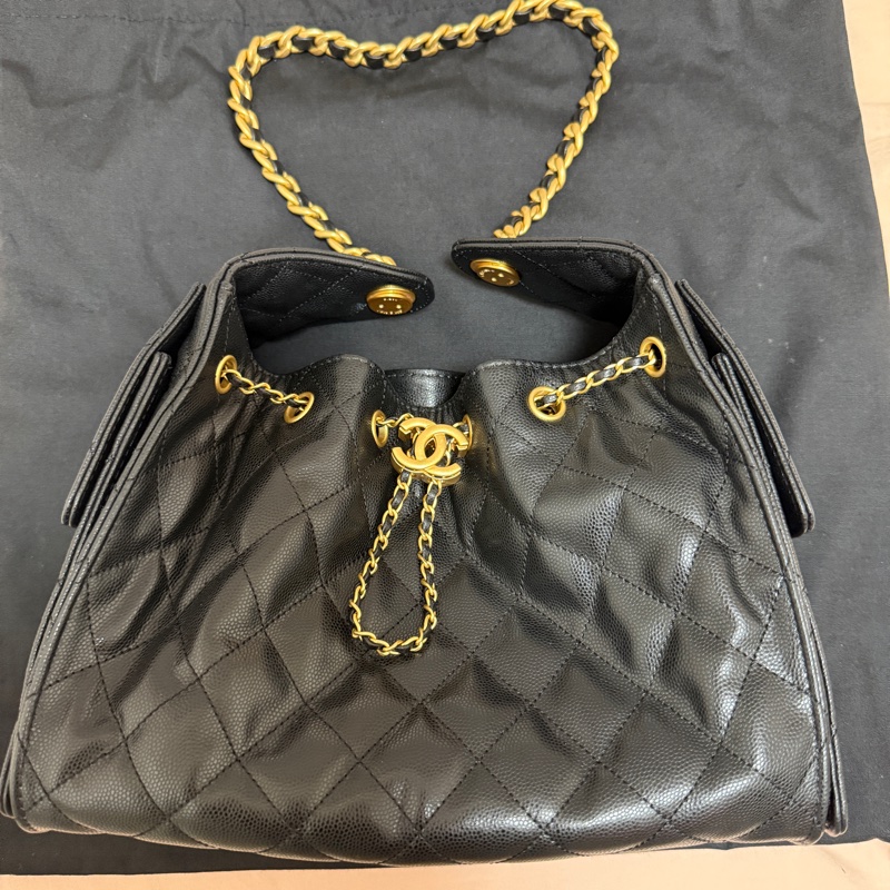Chanel 25 Hobo bag 小號黑金-2