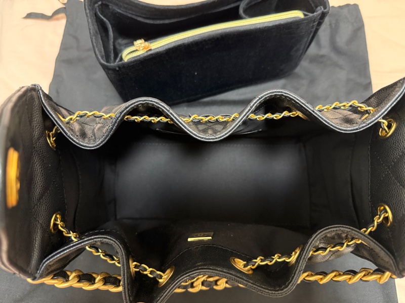 Chanel 25 Hobo bag 小號黑金-8